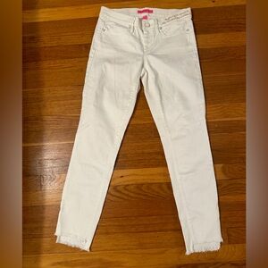 EUC Lilly Pulitzer South Ocean White Denim Ankle length jeans Size 4